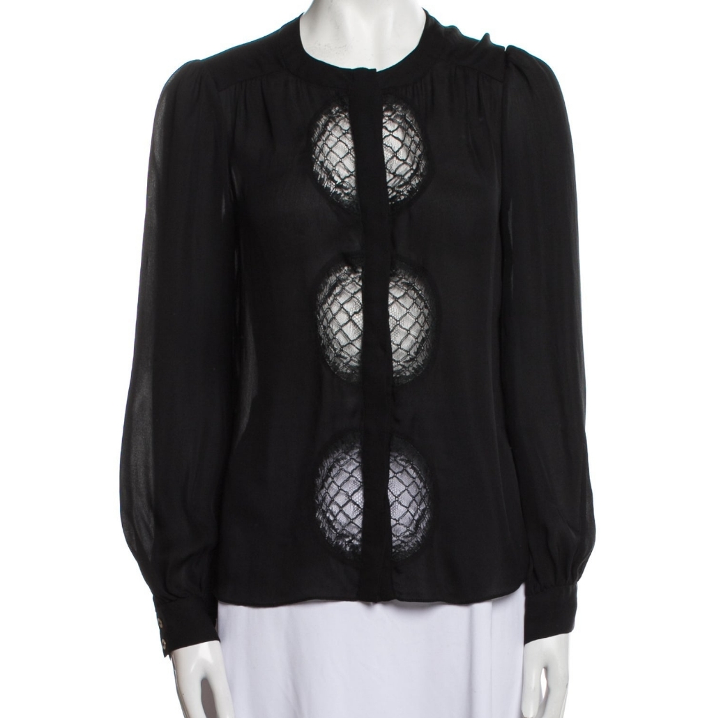 Diane Von Furstenberg Billow Lace Top Size 10